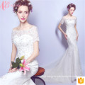 Modern Puffy Tulle Sexy Mermaid Cap Sleeve Soft Net Wedding Dress